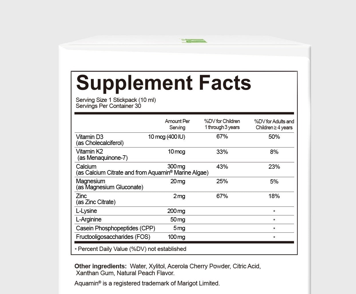 Nature's Nutra MEGA Calcium Plus | Natural Peach Flavor | Bone Growth & Calcium Absorption Support | Easy-to-Take Liquid Stickpacks | For Kids & Adults | 30 Servings